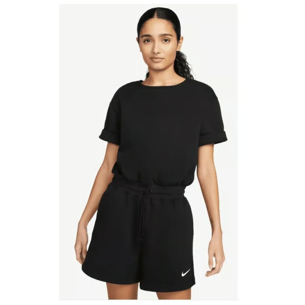 Nike Phoenix Drawstring Waist Fleece Romper Size Medium - Picture 1 of 9